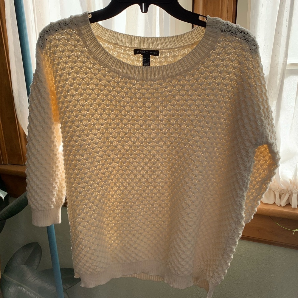 Mango 100% cotton sweater in cream EUC